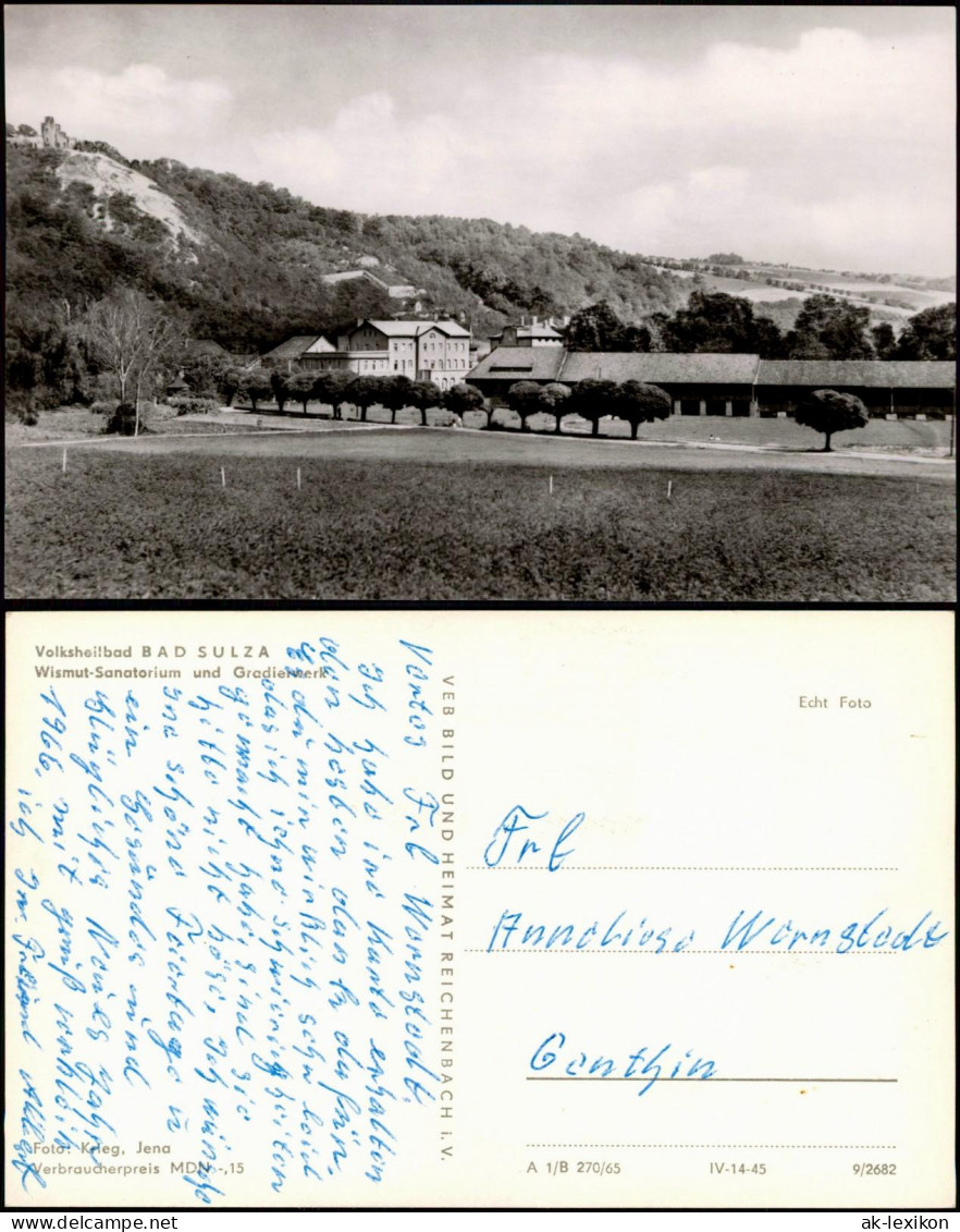 Bad Sulza Panorama-Ansicht Mit Wismut-Sanatorium U. Gradierwerk, DDR AK 1965 - Bad Sulza