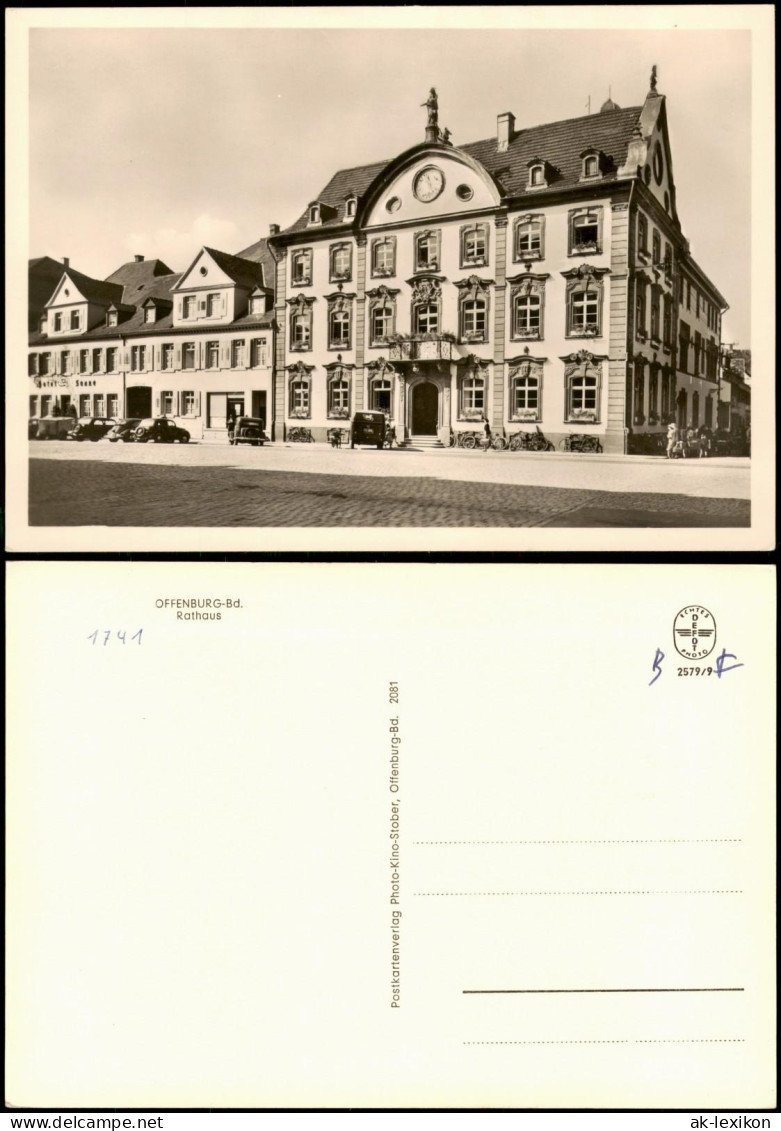 Ansichtskarte Offenburg Rathaus - Autos 1965 - Offenburg