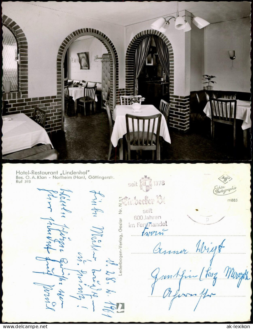 Northeim Hotel-Restaurant Lindenhof Bes. O.A. Klan, Göttingerstr. 1961 - Northeim