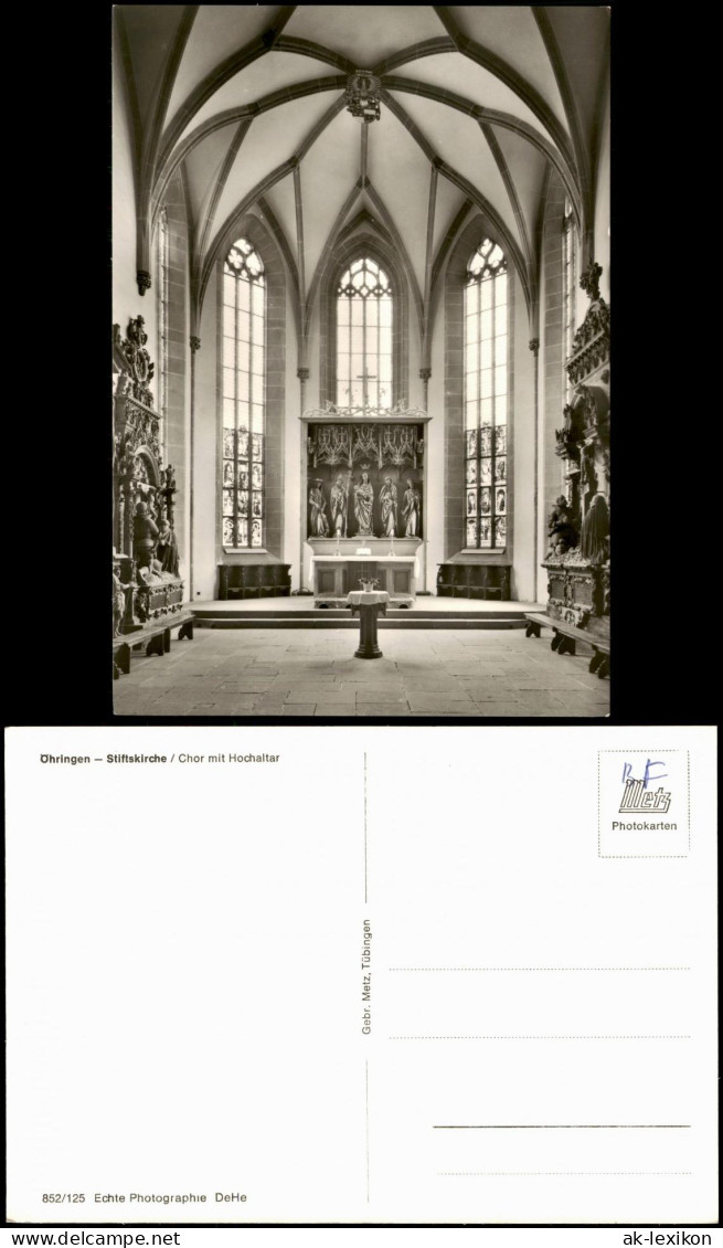 Ansichtskarte Öhringen Stiftskirche / Chor Mit Hochaltar 1963 - Oehringen