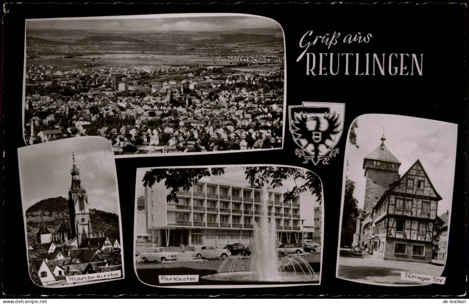 Ansichtskarte Reutlingen Stadt, Parkhotel, Kirche 1964 - Reutlingen