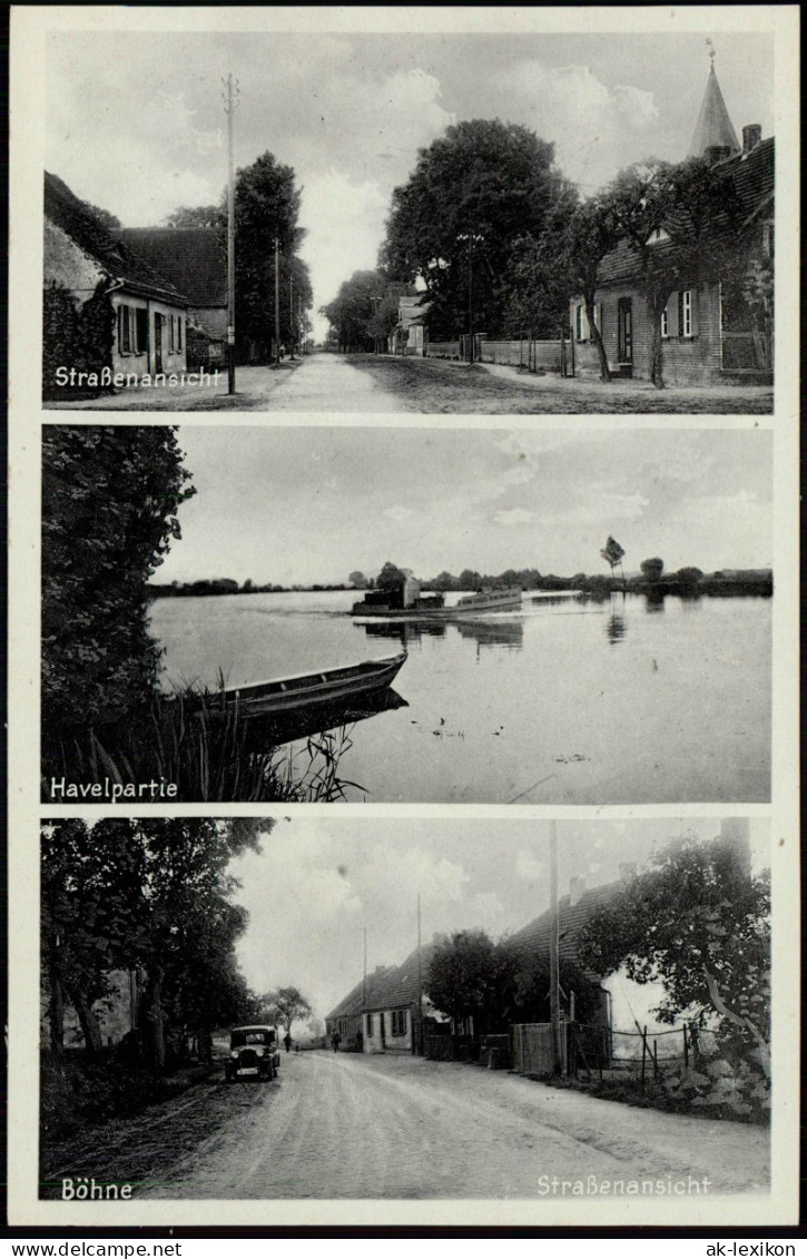 Ansichtskarte Böhne-Rathenow Straßen Und See 1928 - Rathenow