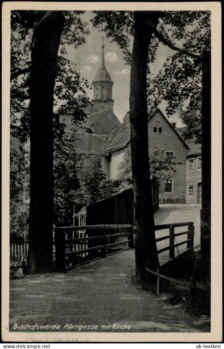 Ansichtskarte Bischofswerda Pfarrgasse Mit Kirche 1954 - Bischofswerda