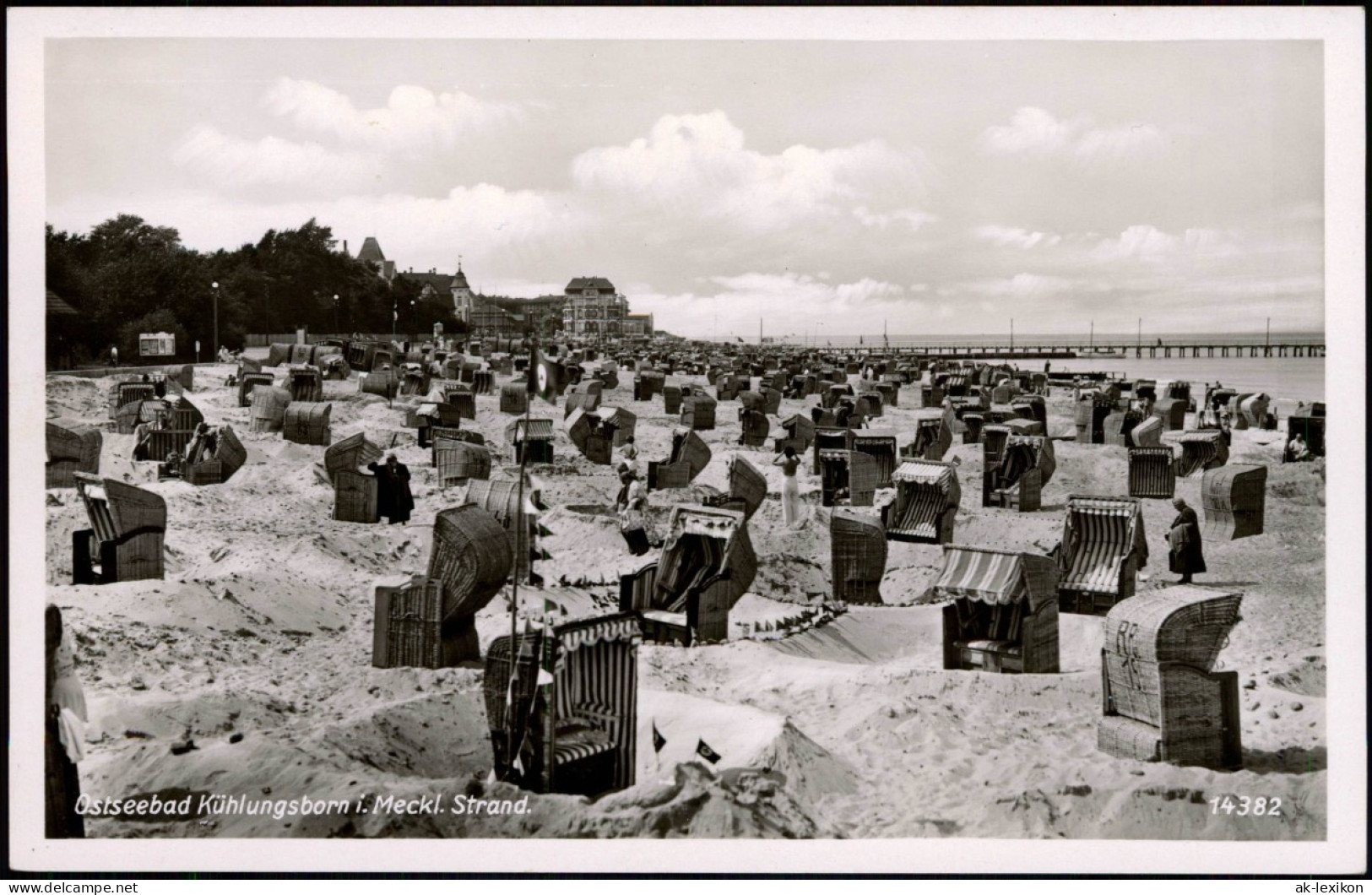 Ansichtskarte Kühlungsborn Strand Strandkörbe Ostsee Ostseebad 1940 - Kuehlungsborn