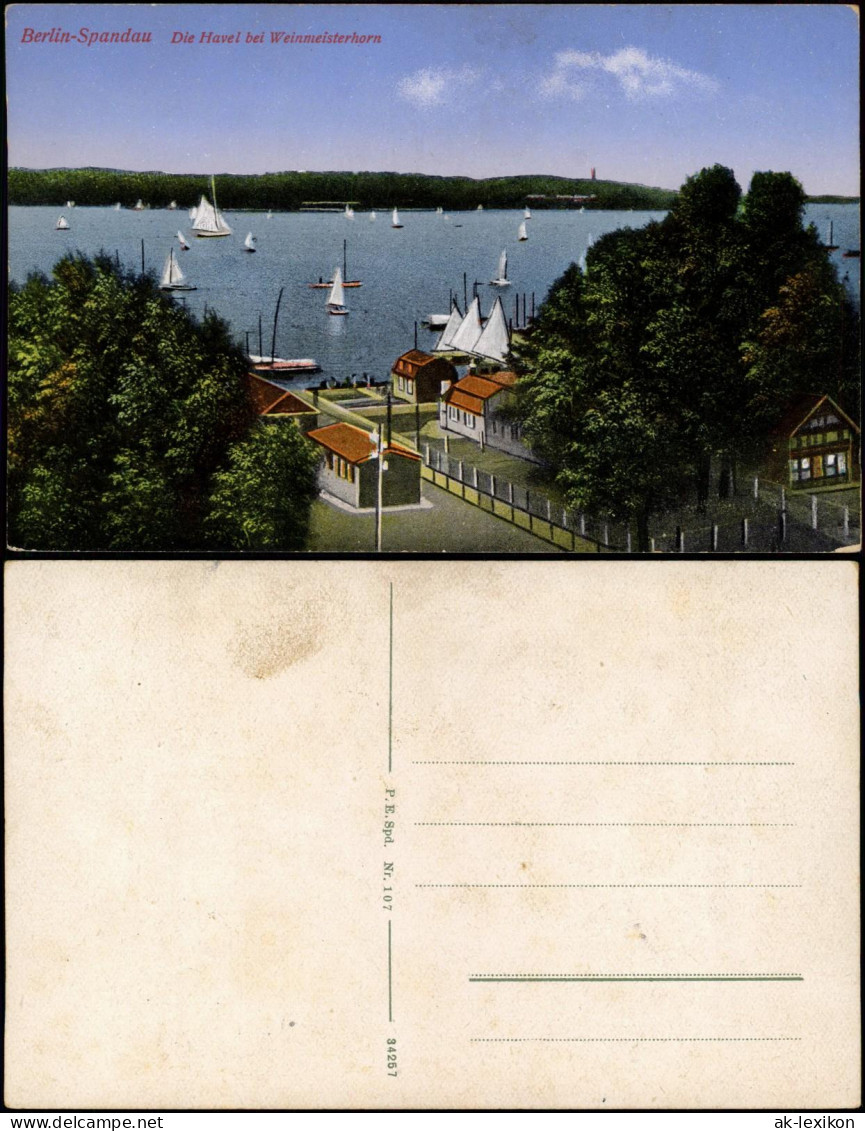 Ansichtskarte Spandau-Berlin Panorama Blick Havel Bei Weinmeisterhorn 1910 - Spandau