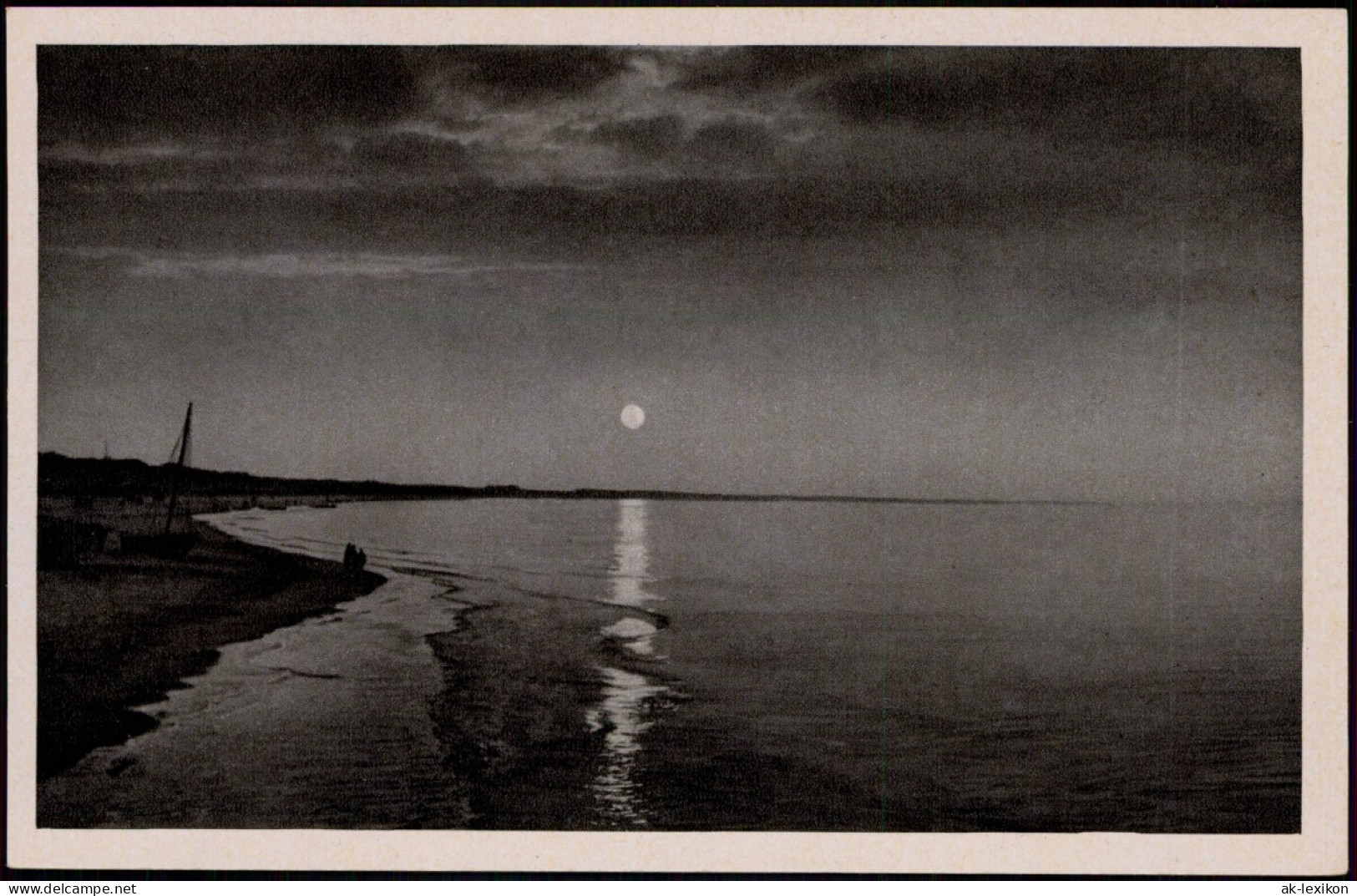 Ansichtskarte Zinnowitz Strand - Sonnenuntergang 1953 - Zinnowitz