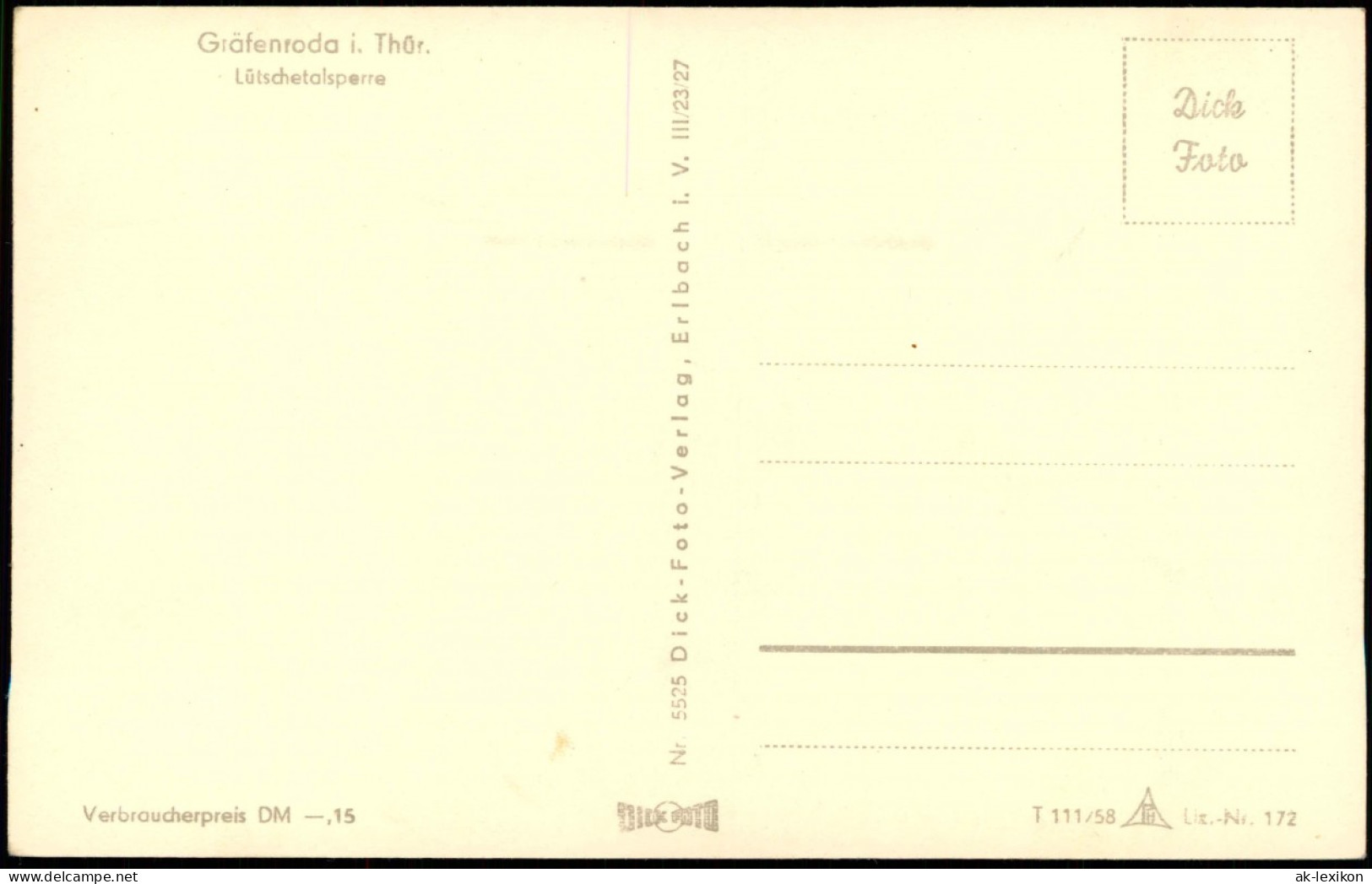 Frankenhain Lütschetalsperre Bei Gräfenroda Thüringen DDR AK 1958 - Frankenhain