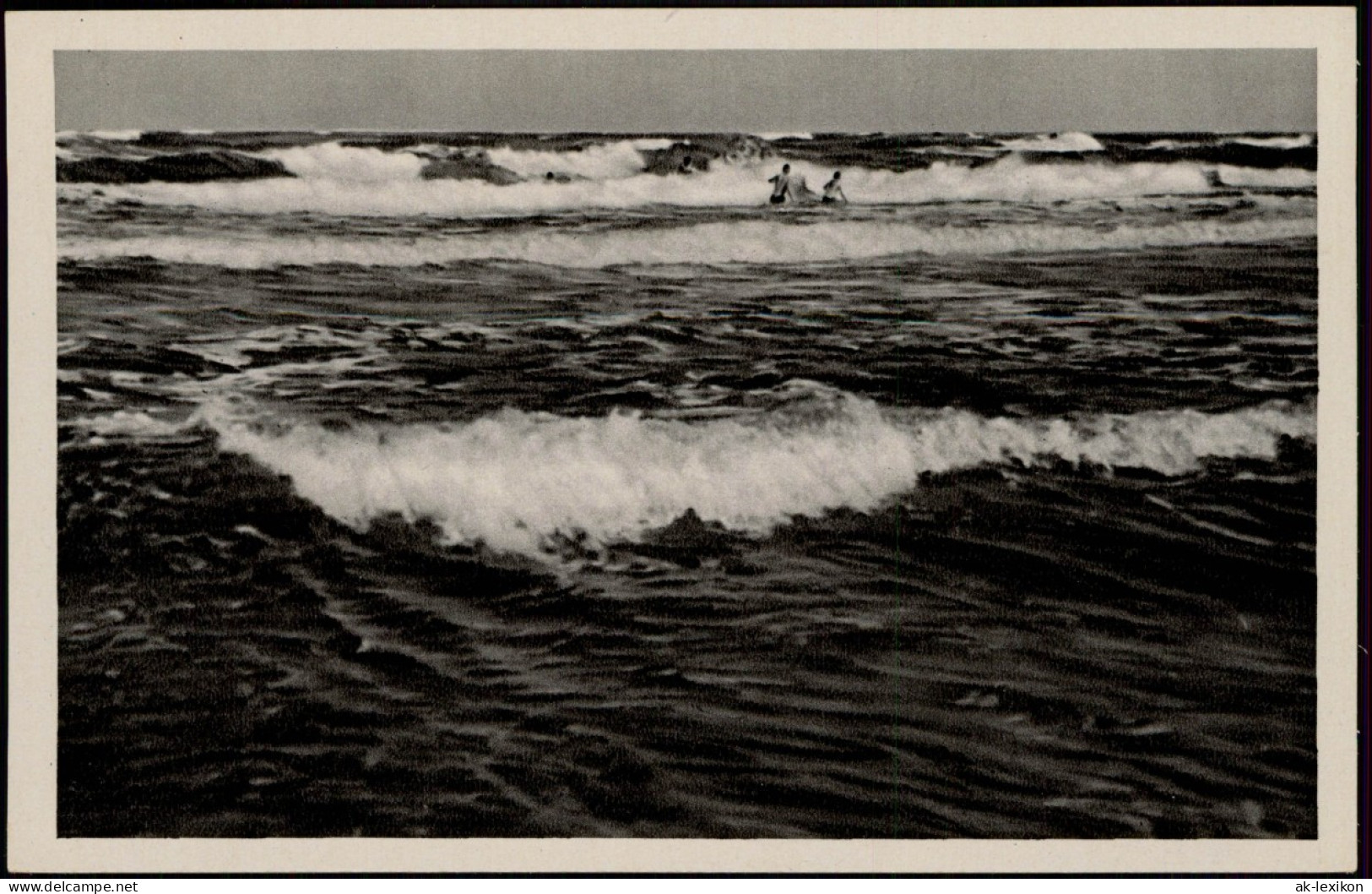 Ansichtskarte Zinnowitz Strand Ostseebad Ostsee Brandung 1950 - Zinnowitz