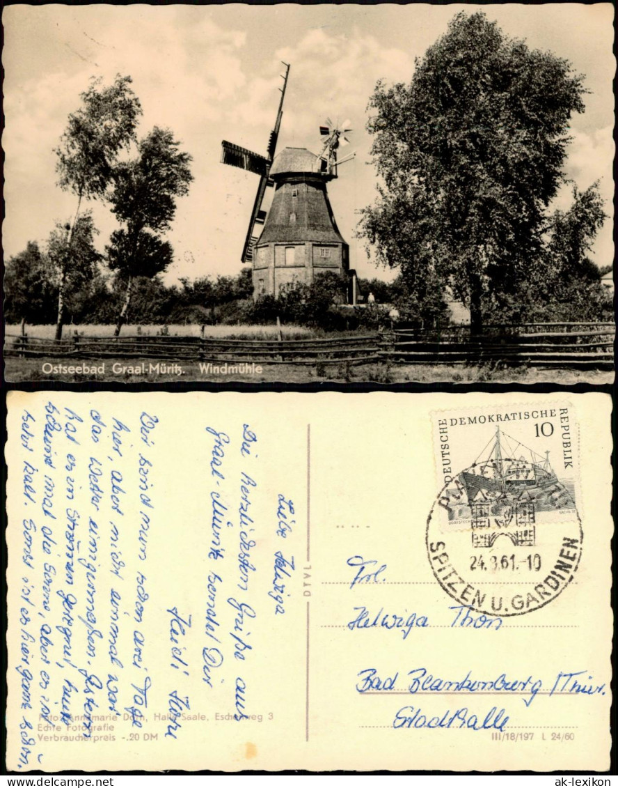 Ansichtskarte Graal-Müritz Partie An Der Windmühle Zur DDR-Zeit 1961/1960 - Graal-Müritz