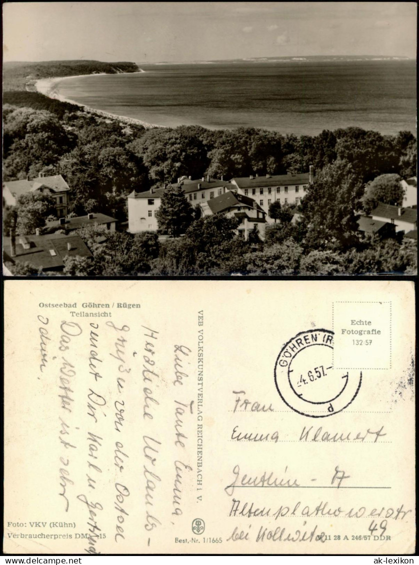 Göhren (Rügen) Teilansicht Mit Ostsee Blick Strand DDR AK 1957 - Göhren