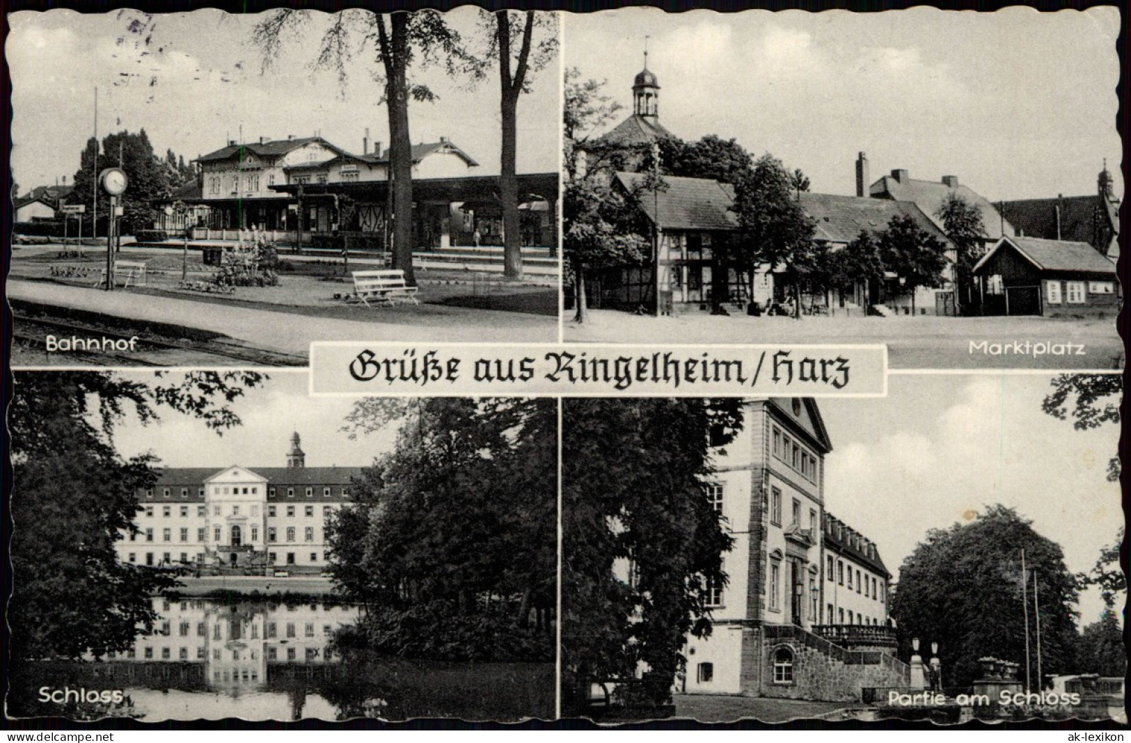 Ansichtskarte Ringelheim-Salzgitter Markt, Bahnhof, Schloß 1961 - Salzgitter