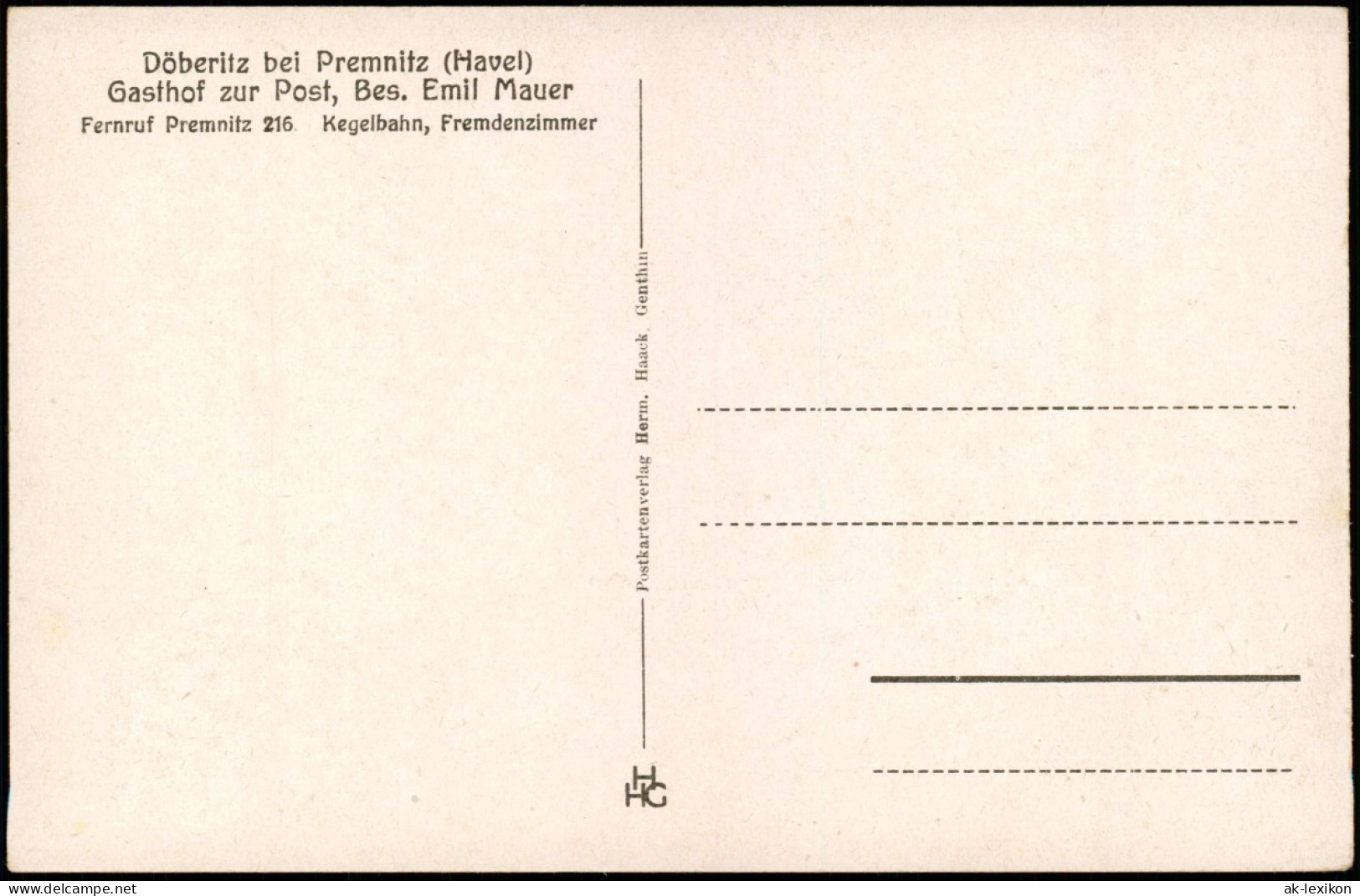 Ansichtskarte Döberitz-Premnitz Gasthof Zur Post, Auto 1932 - Premnitz