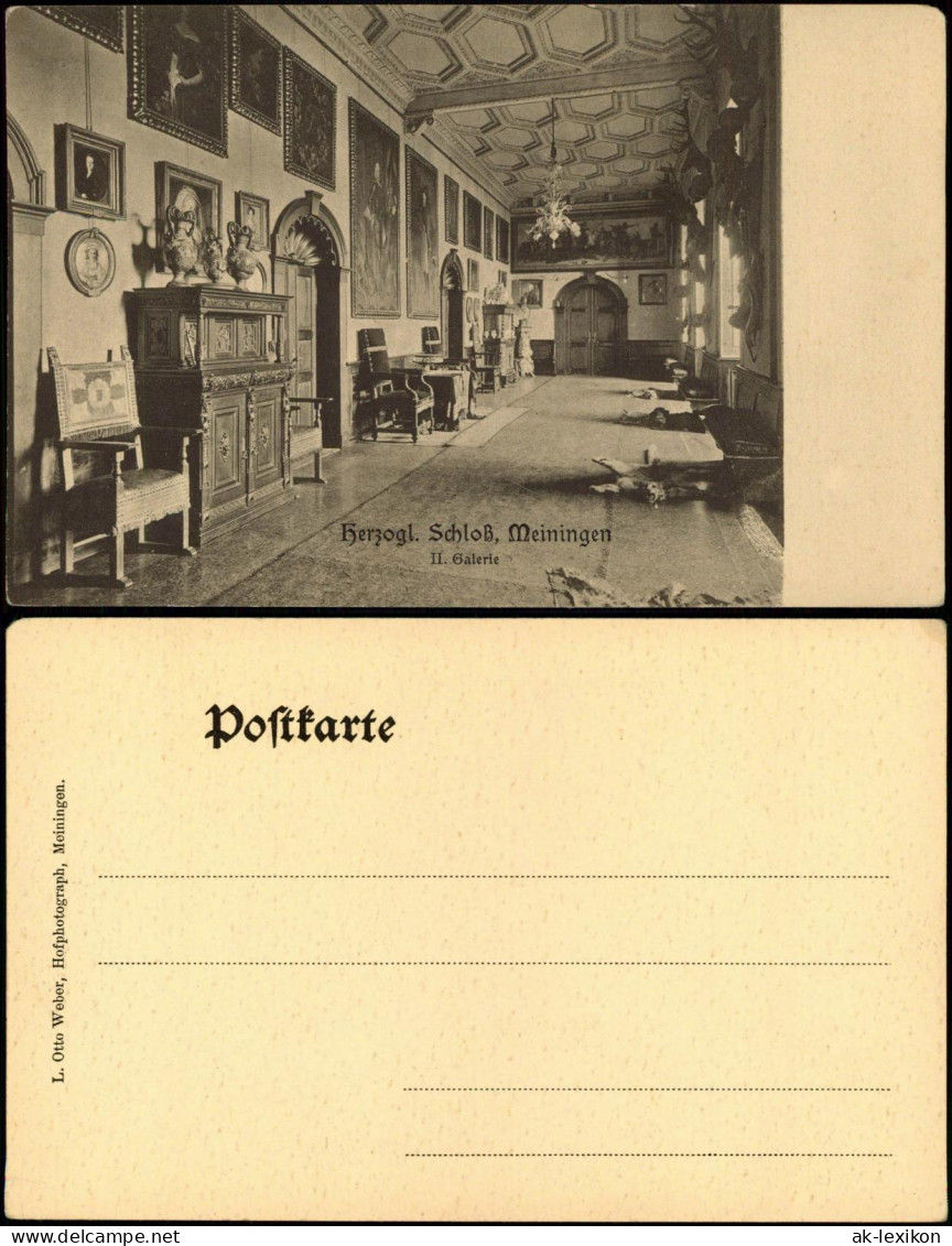 Ansichtskarte Meiningen Herzogl. Schloß, II. Galerie . 1922 - Meiningen