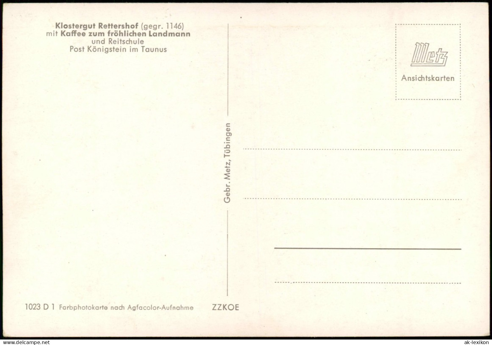 Königstein (Taunus) Klostergut Rettershof (gegr. 1146) Umland Von   1970 - Königstein