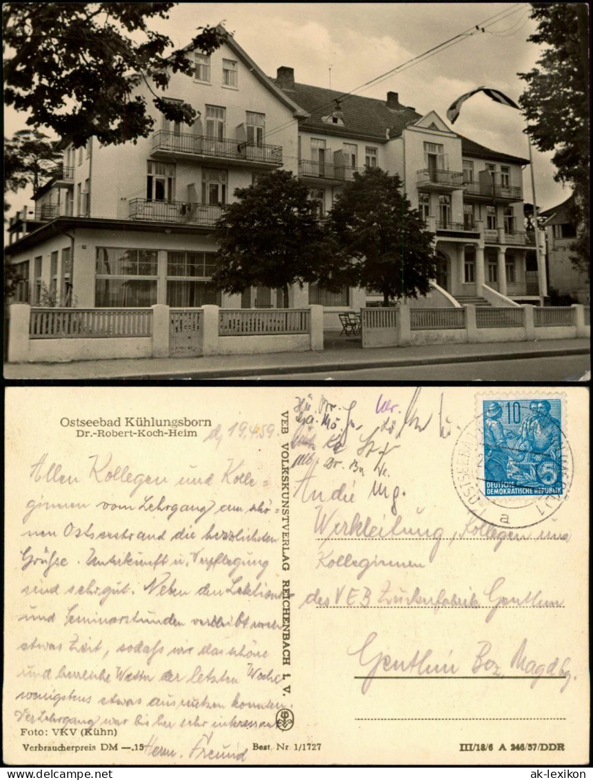 Ansichtskarte Kühlungsborn Dr.-Robert-Koch-Heim Zur DDR-Zeit 1959/1957 - Kuehlungsborn