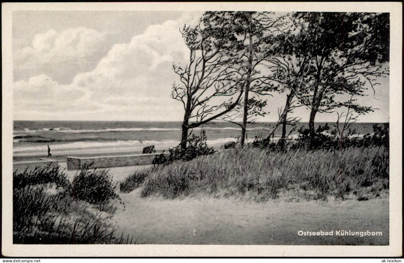 Ansichtskarte Kühlungsborn Strand Mit Ufer-Partie Ostsee Ostseebad 1953 - Kuehlungsborn