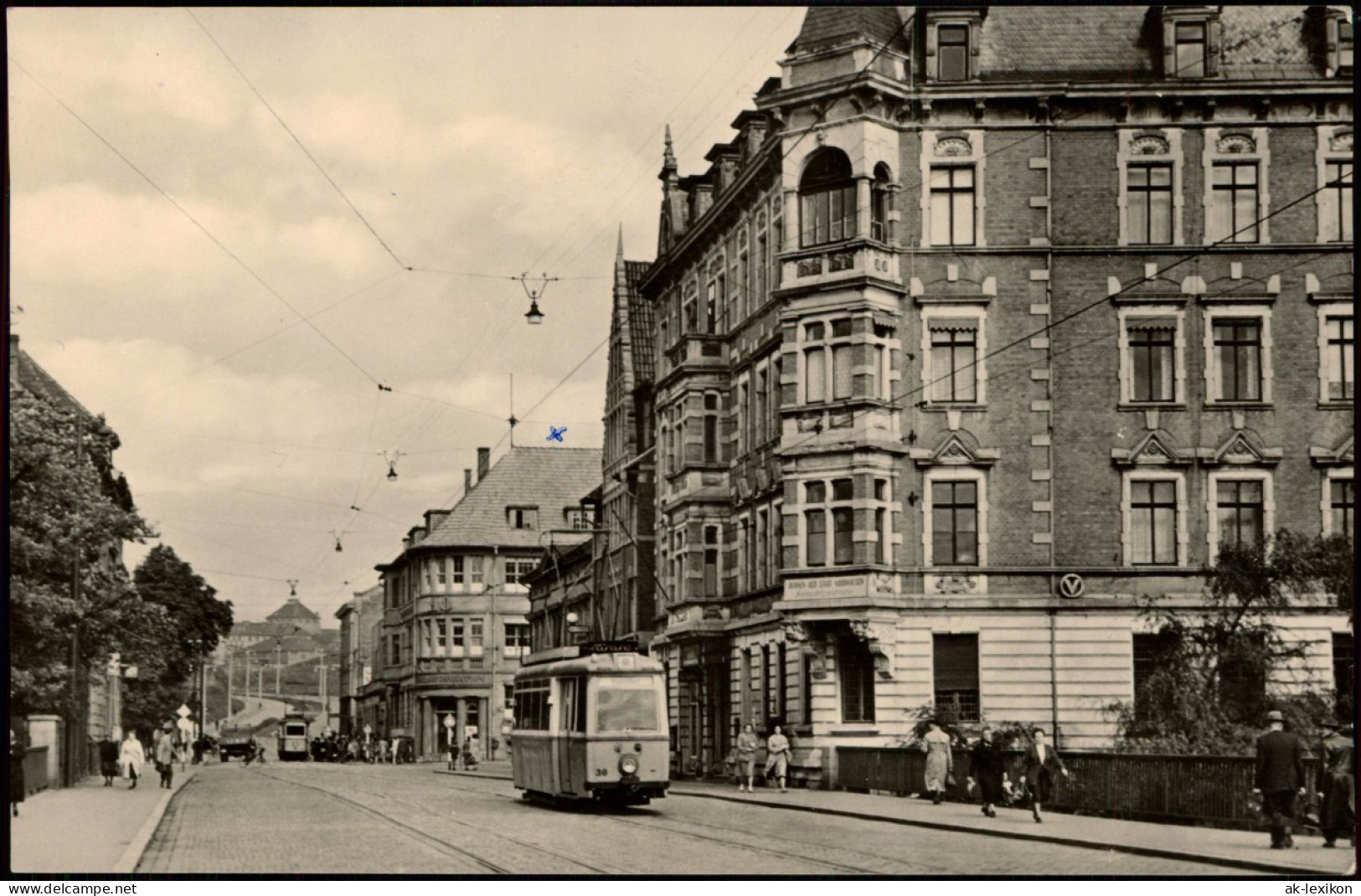 Ansichtskarte Nordhausen Karl-Marx-Straße, Straßenbahn 1964 - Nordhausen