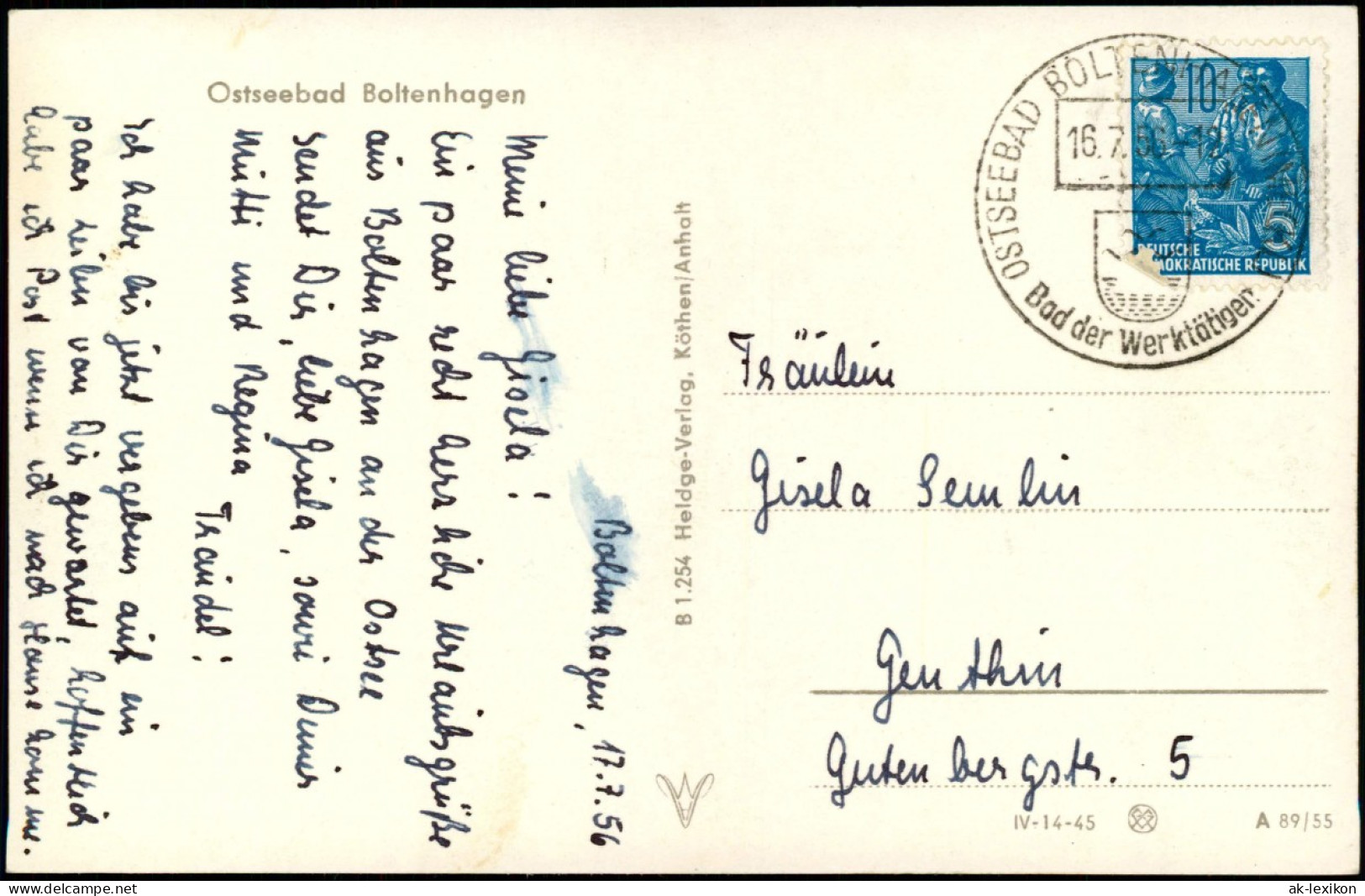 Ansichtskarte Boltenhagen Ostsee-Hotel Zu DDR-Zeiten 1966/1955 - Boltenhagen