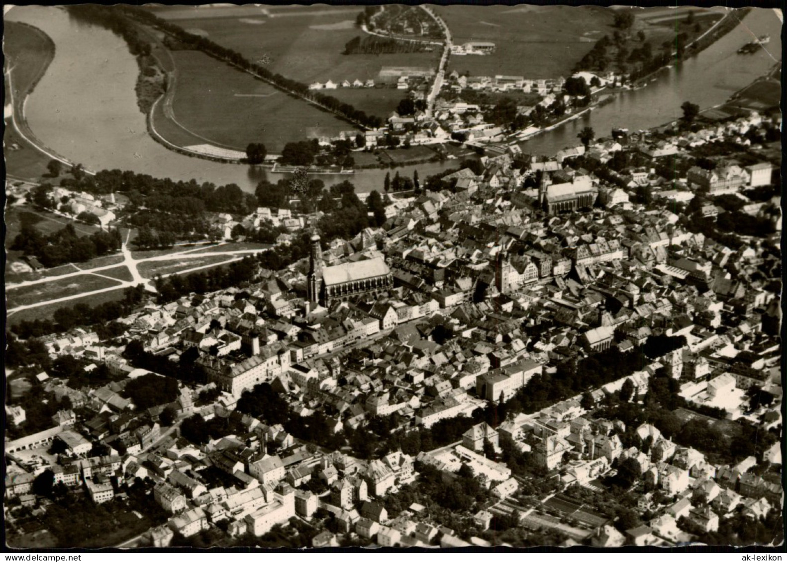 Ansichtskarte Straubing Luftbild 1960 - Straubing