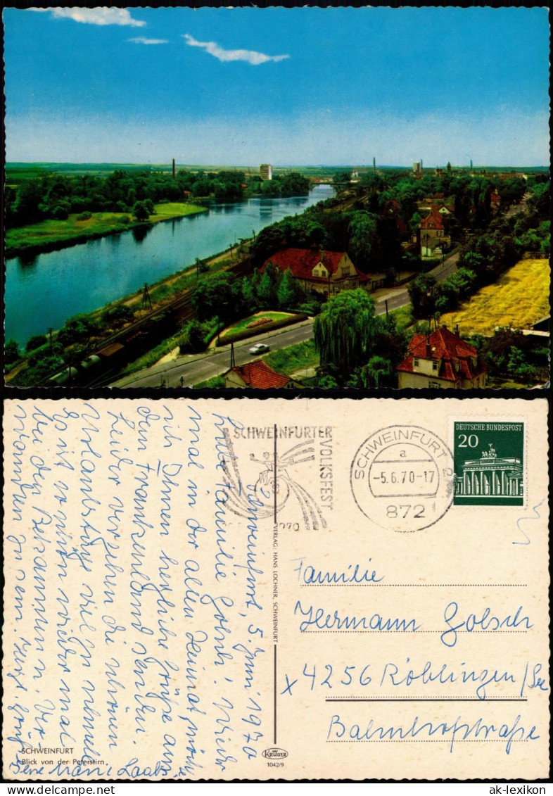 Ansichtskarte Schweinfurt Blick Von Der Peterstirn 1970 - Schweinfurt