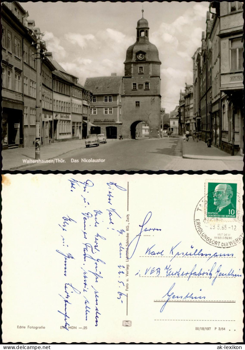 Ansichtskarte Waltershausen Straßenpartie - Nikolaustor 1965 - Waltershausen