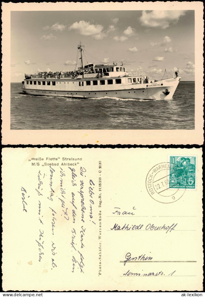 Ansichtskarte Stralsund M/S ,,Seebad Ahlbeck" 1960 - Stralsund