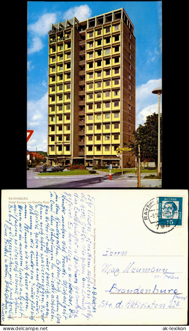 Ansichtskarte Ravensburg Hotel Europa Am Goethe Platz 1963 - Ravensburg