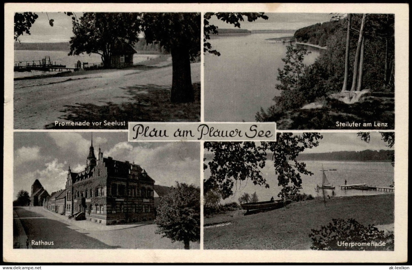 Ansichtskarte Plau (am See) DDR Mehrbild-AK Mit 4 Foto-Ortsansichten 1958 - Plau