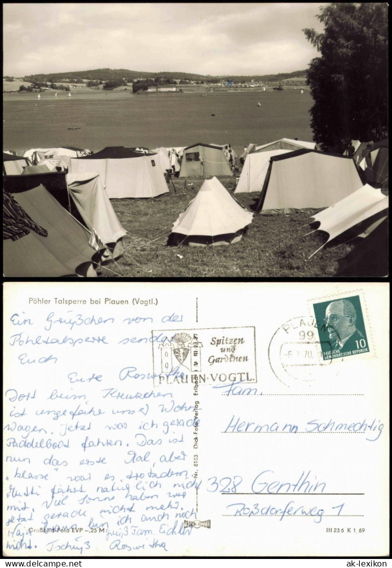 Pöhl Zeltplatz Camping Pöhler Talsperre Bei Plauen (Vogtl.) DDR AK 1970 - Pöhl