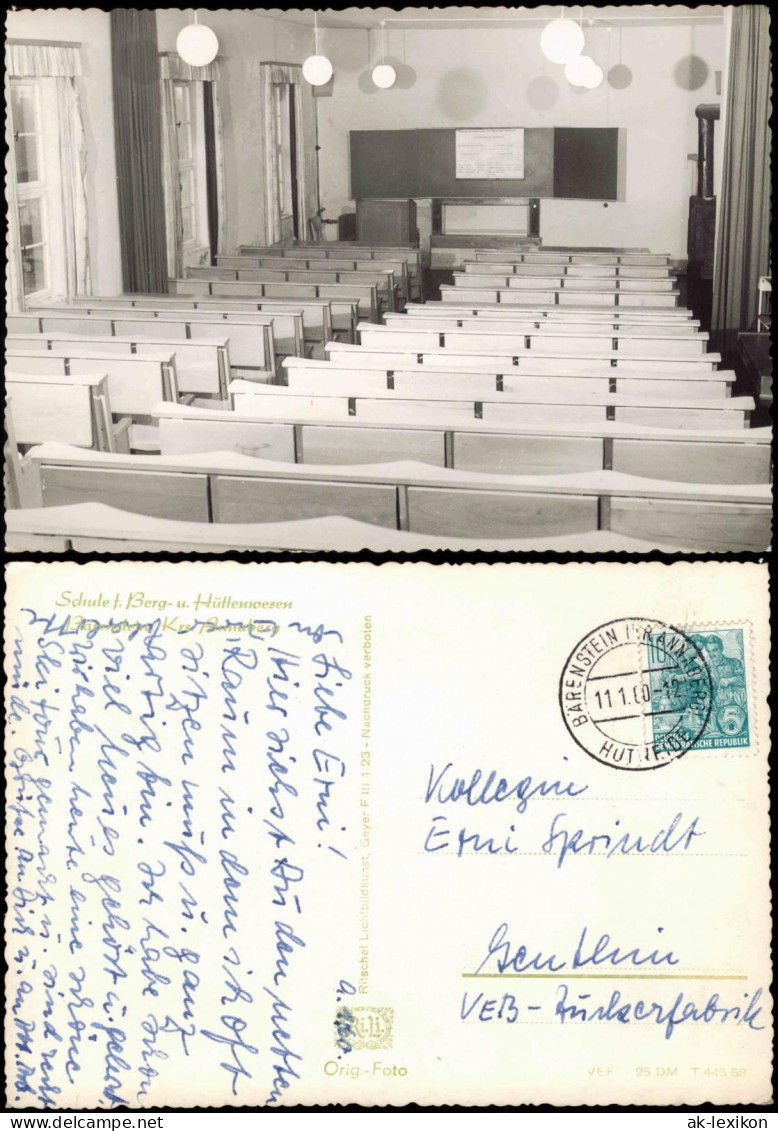 Bärenstein-Altenberg (Erzgebirge) Saal Schule Für Hüttenwesen Kr. Annaberg 1960 - Baerenstein