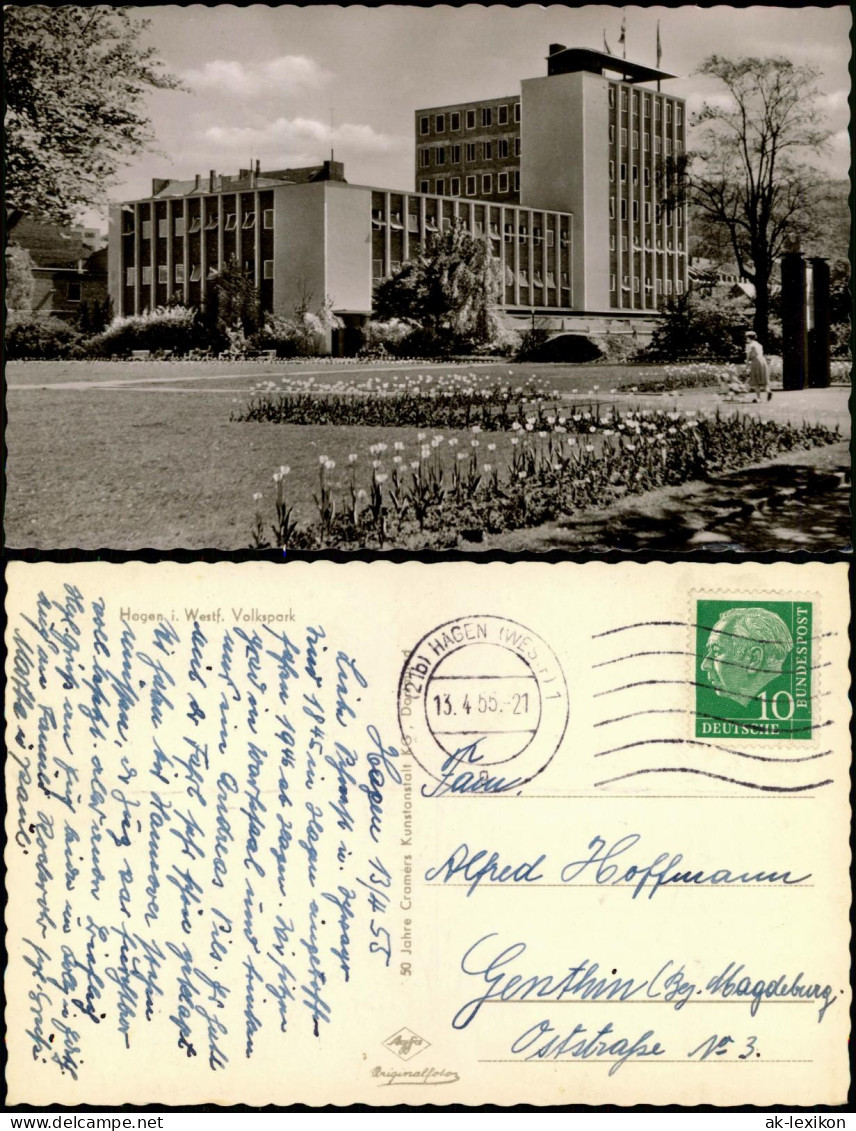 Ansichtskarte Hagen (Westfalen) Parkanlage, Gebäude 1955 - Hagen