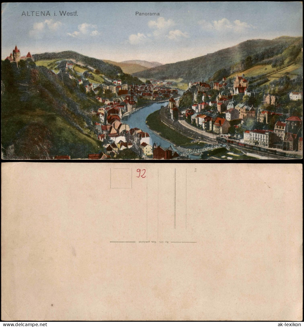 Ansichtskarte Altena Panorama-Ansicht 1910 - Altena