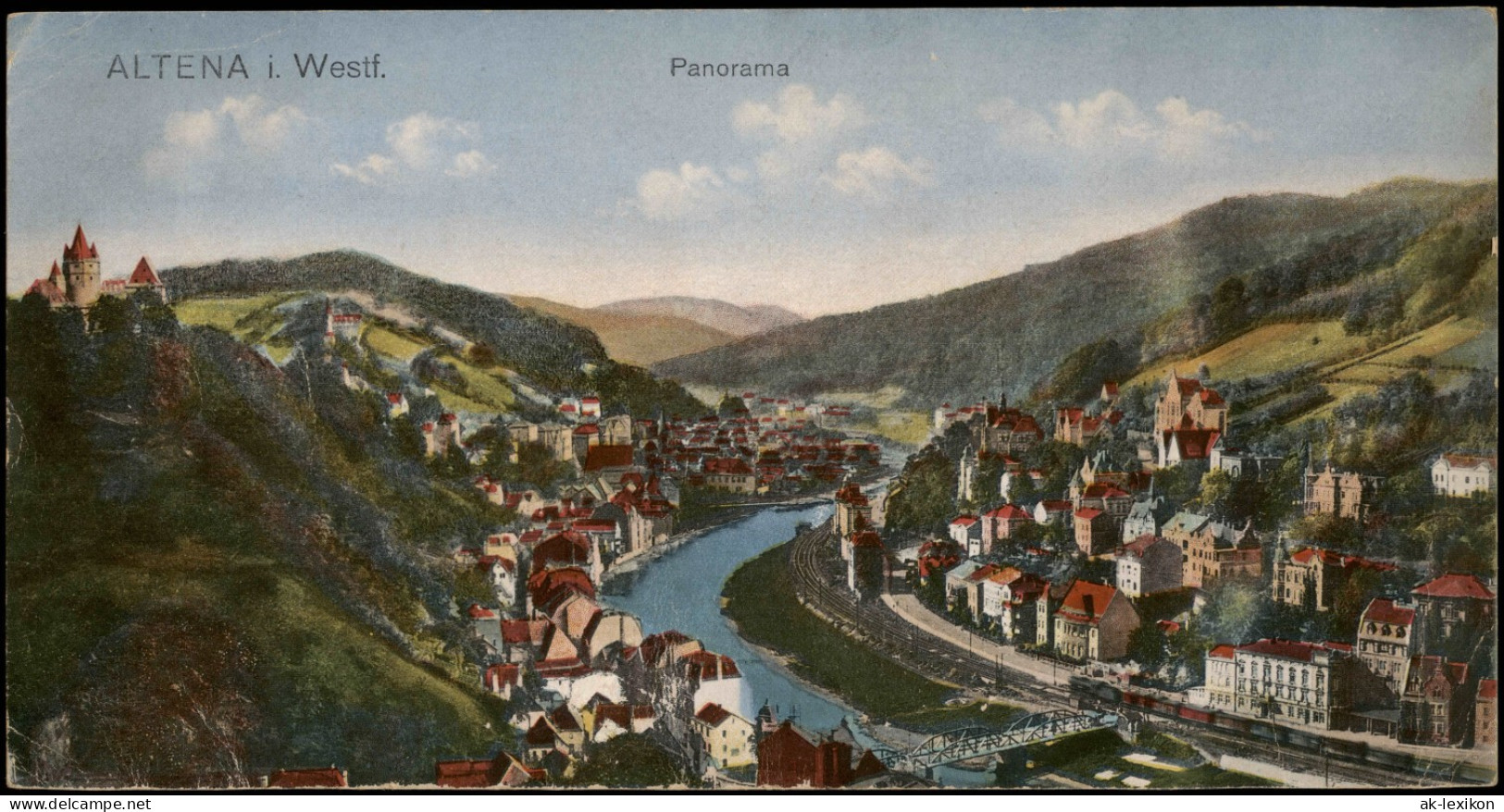 Ansichtskarte Altena Panorama-Ansicht 1910 - Altena