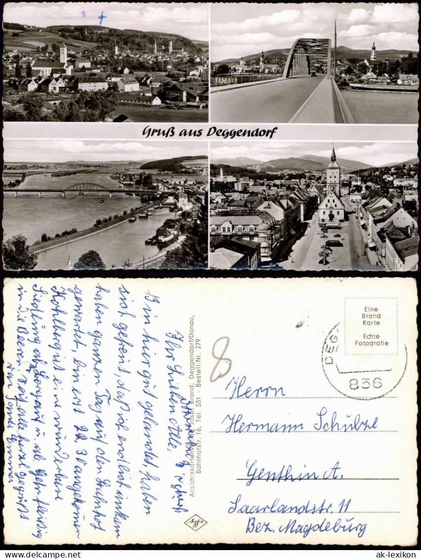 Ansichtskarte Deggendorf 4 Bild: Stadtansichten, Brücke 1964 - Deggendorf