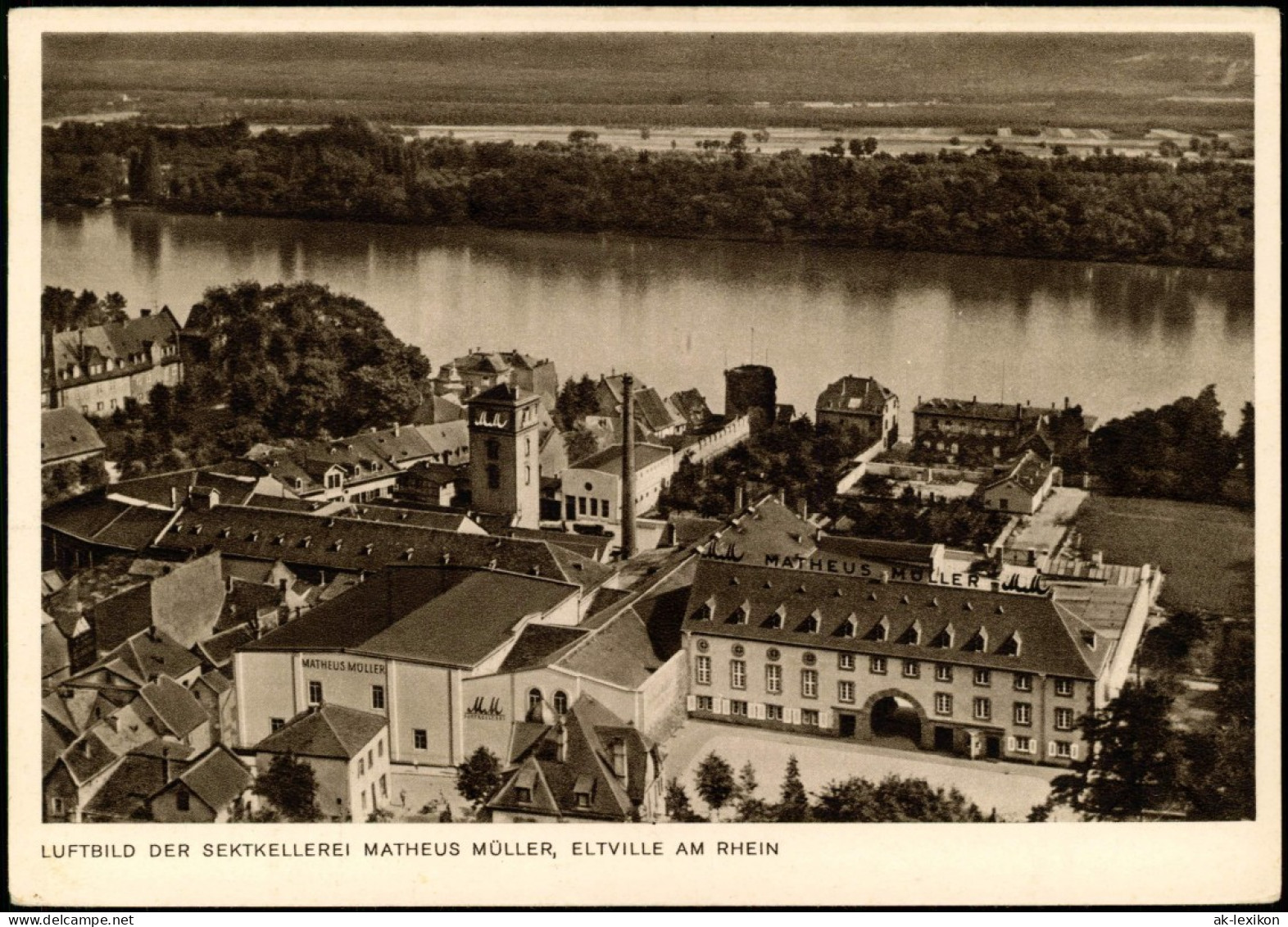 Eltville Am Rhein LUFTBILD SEKTKELLEREI MATHEUS MÜLLER, RHEIN 1940 - Eltville