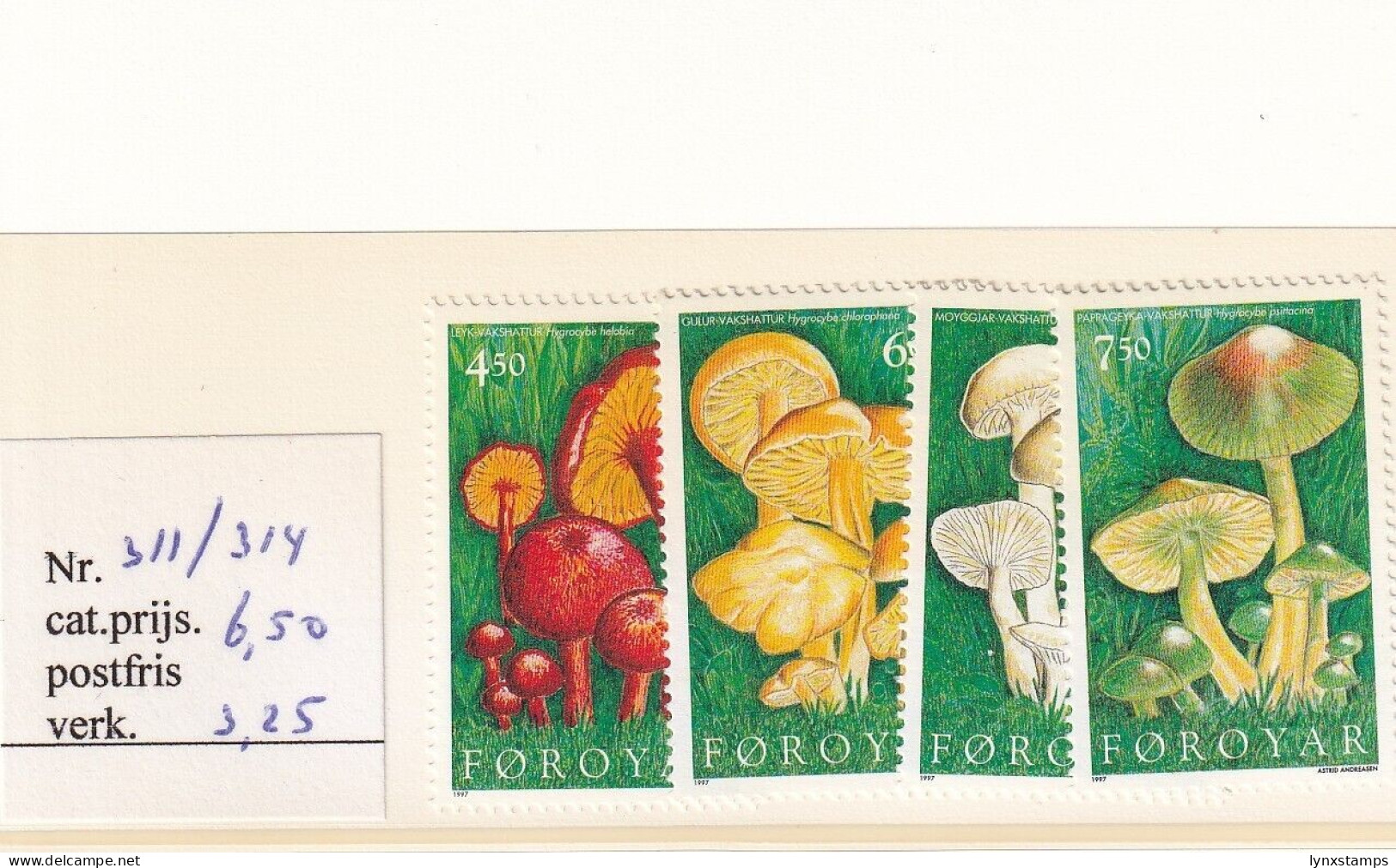 SA05 Faroe Islands 1997 Faroese Mushrooms Mint Stamps - Faroe Islands