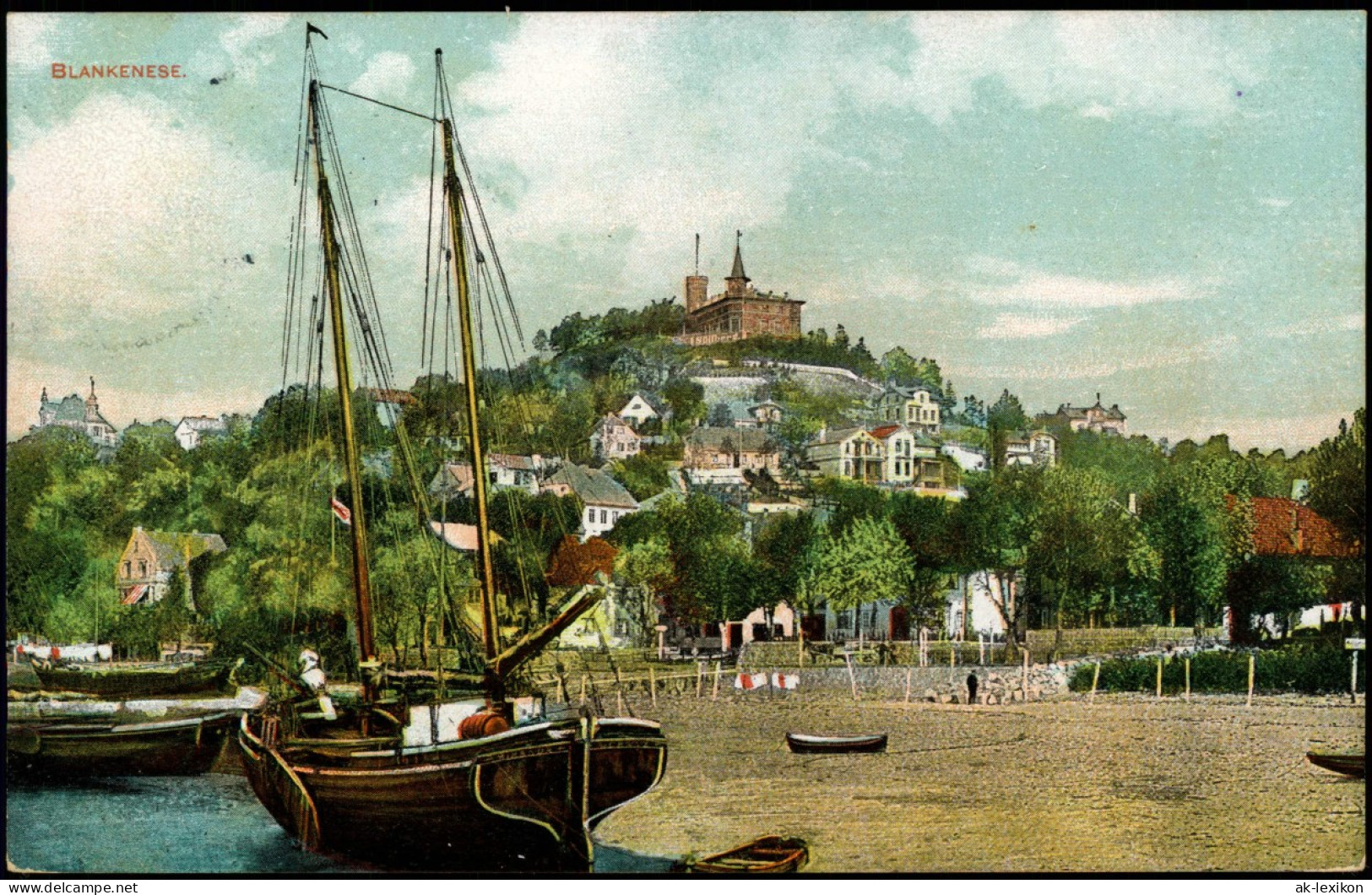 Ansichtskarte Blankenese-Hamburg Süllberg - Segelboote 1909 - Blankenese