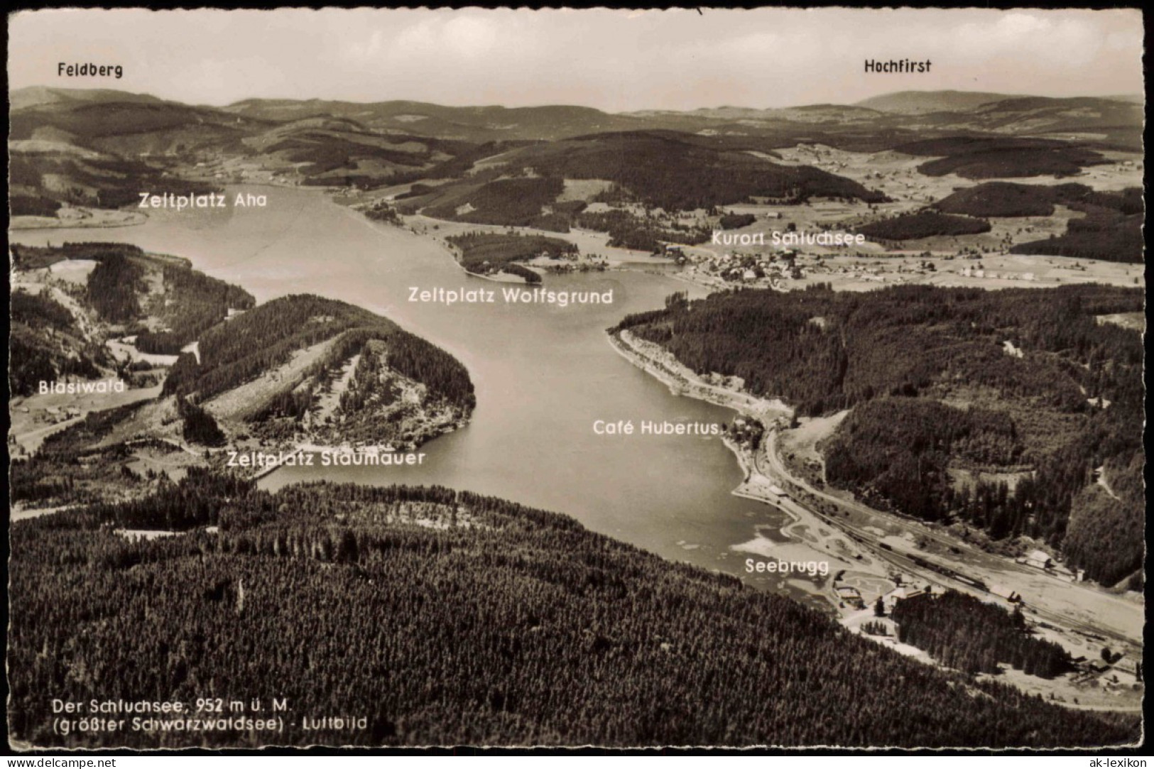 Ansichtskarte Schluchsee Schluchsee Und Deren Zeltplätze, Luftaufnahme 1958 - Schluchsee