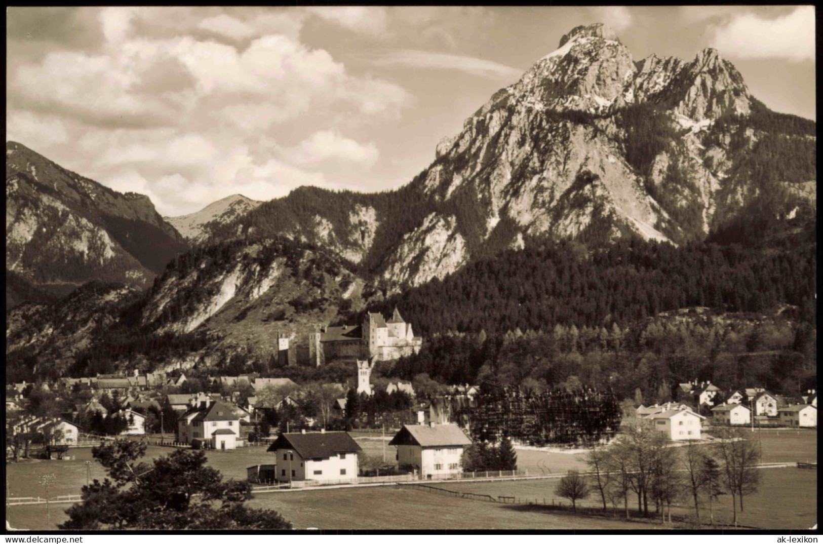 Ansichtskarte Füssen Panorama-Ansicht; Orts-Teilansicht 1960 - Fuessen