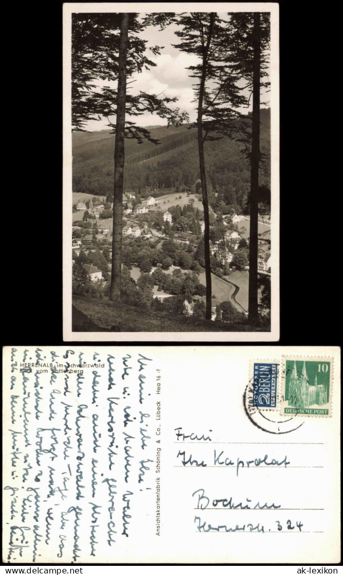 Ansichtskarte Bad Herrenalb Panorama-Ansicht Blick Vom Bottenberg 1950 - Bad Herrenalb