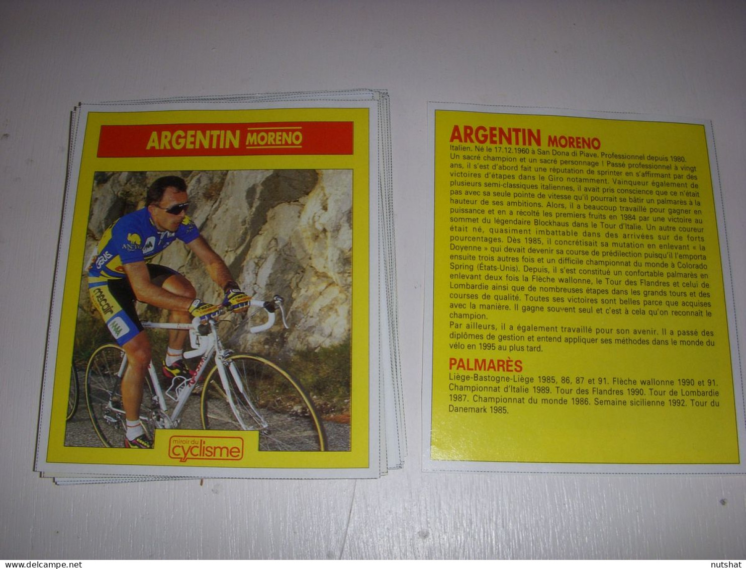 CYCLISME COUPURE 12x10 MIROIR Du CYCLISME Moreno ARGENTIN MECAIR - Wielrennen