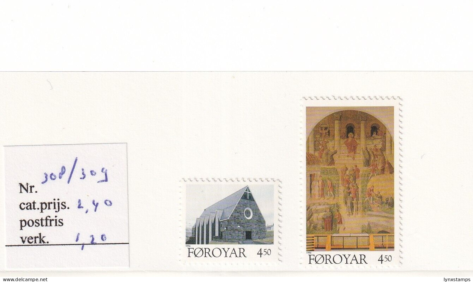 SA05 Faroe Islands 1996 Klaksvig Church Mint Stamps - Färöer Inseln