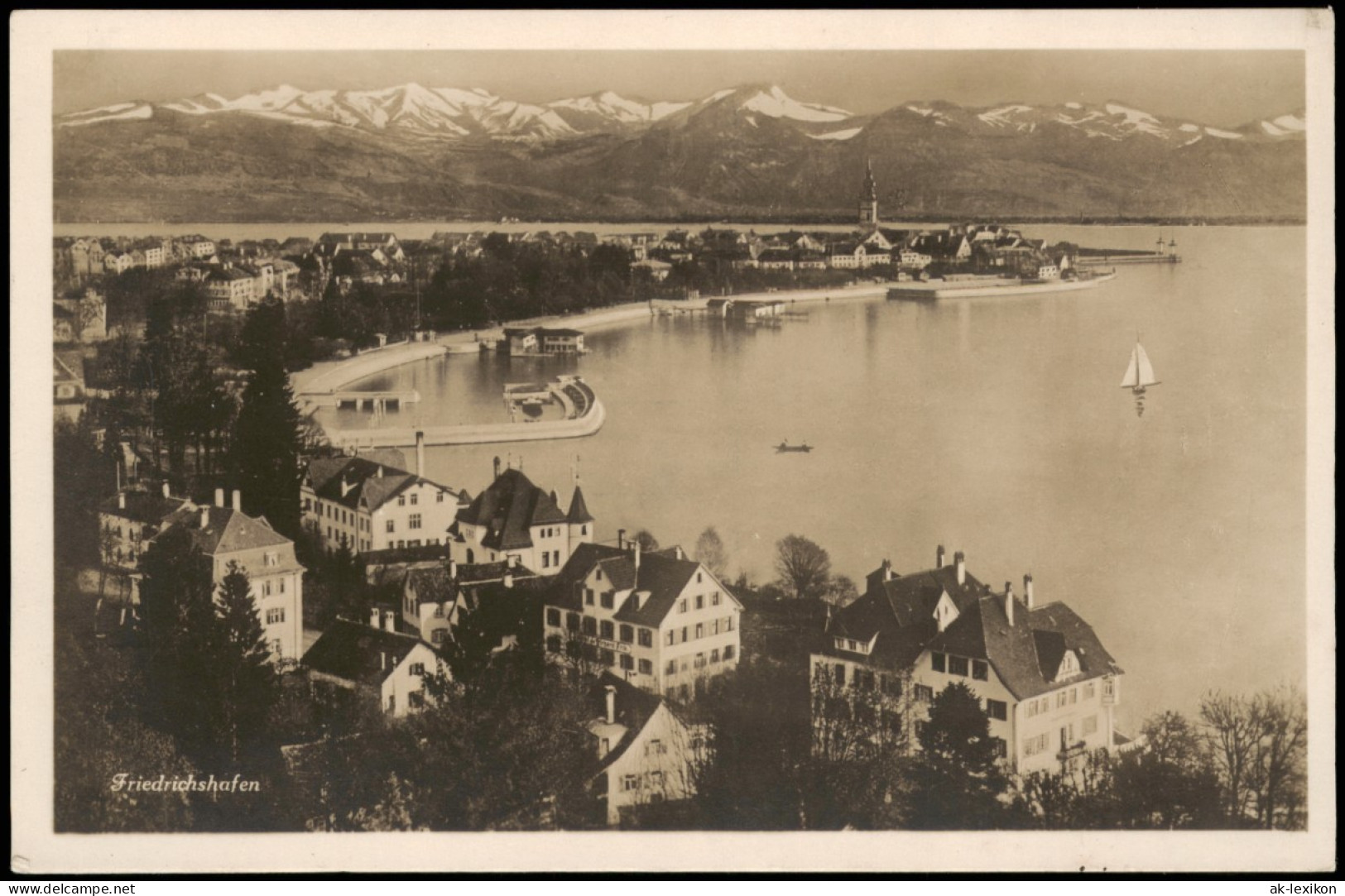 Ansichtskarte Friedrichshafen Blick über Die Stadt Berge - Anlagen 1929 - Friedrichshafen