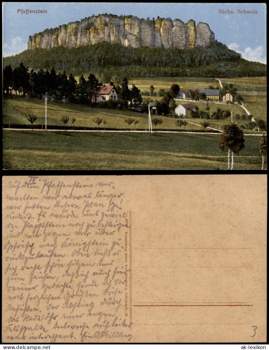 Ansichtskarte Pfaffendorf-Königstein (Sächsische Schweiz) Pfaffenstein 1922 - Koenigstein (Saechs. Schw.)