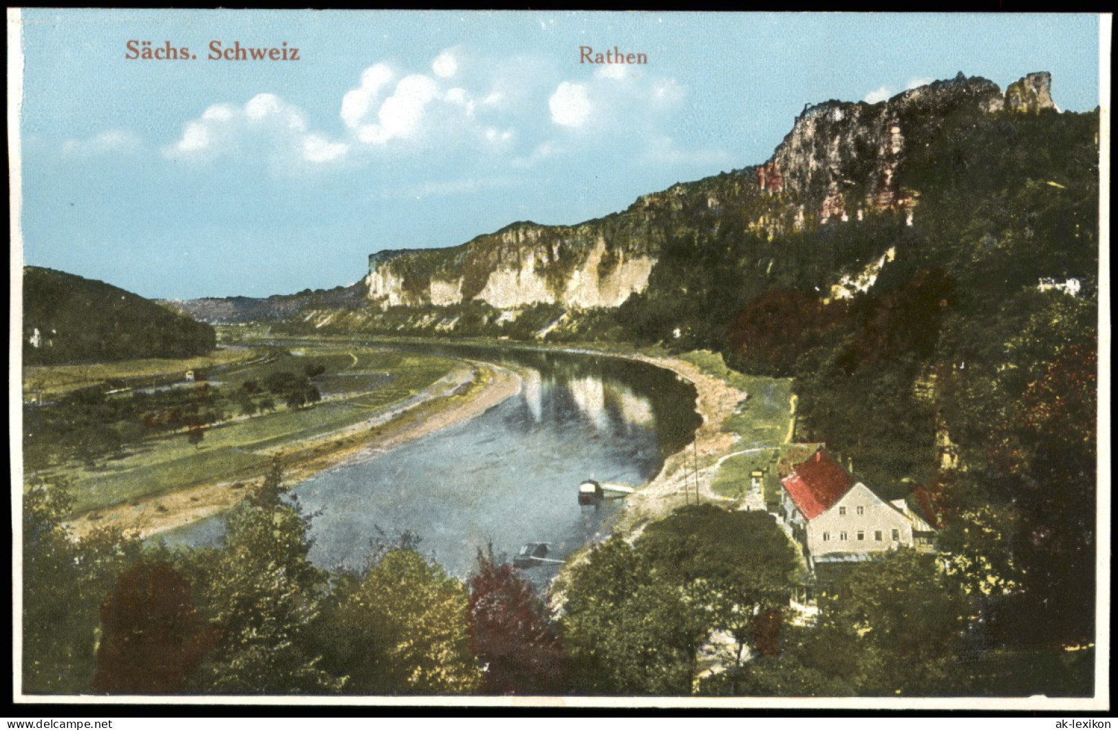 Ansichtskarte Rathen Stadtpartie 1932 - Rathen