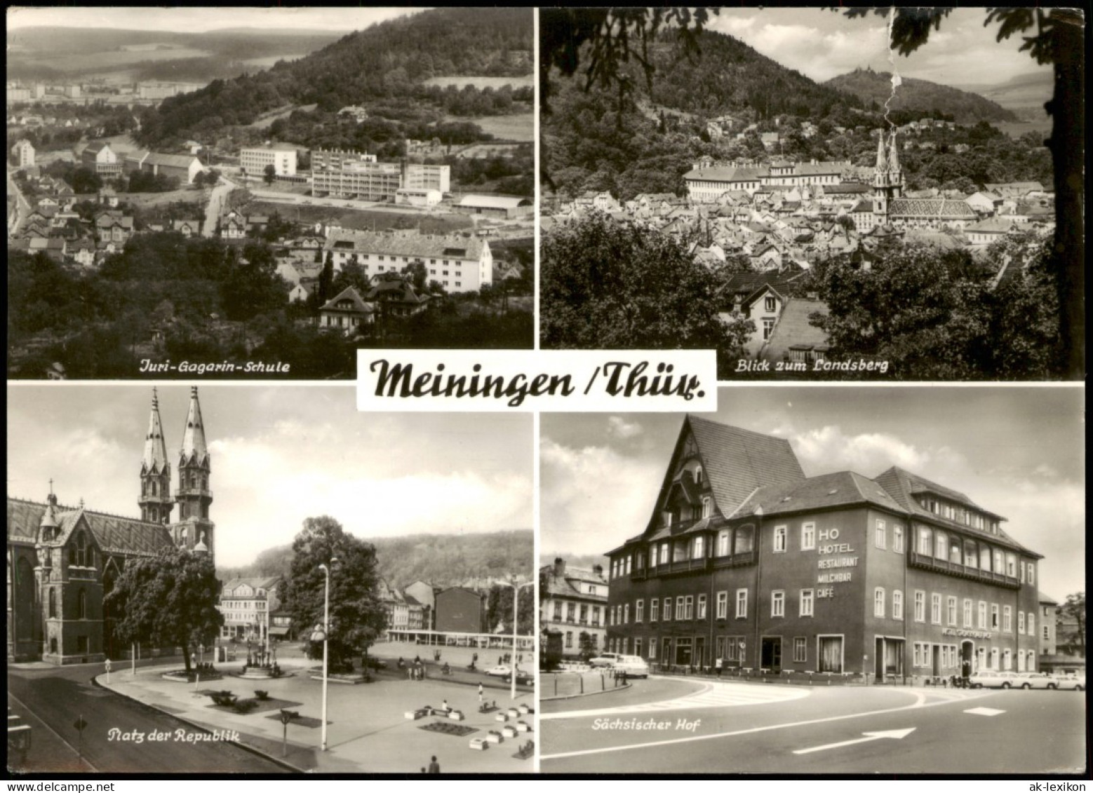 Meiningen Mehrbildkarte Mit Juri-Gagarin-Schule, Landsberg Uvm. 1974 - Meiningen