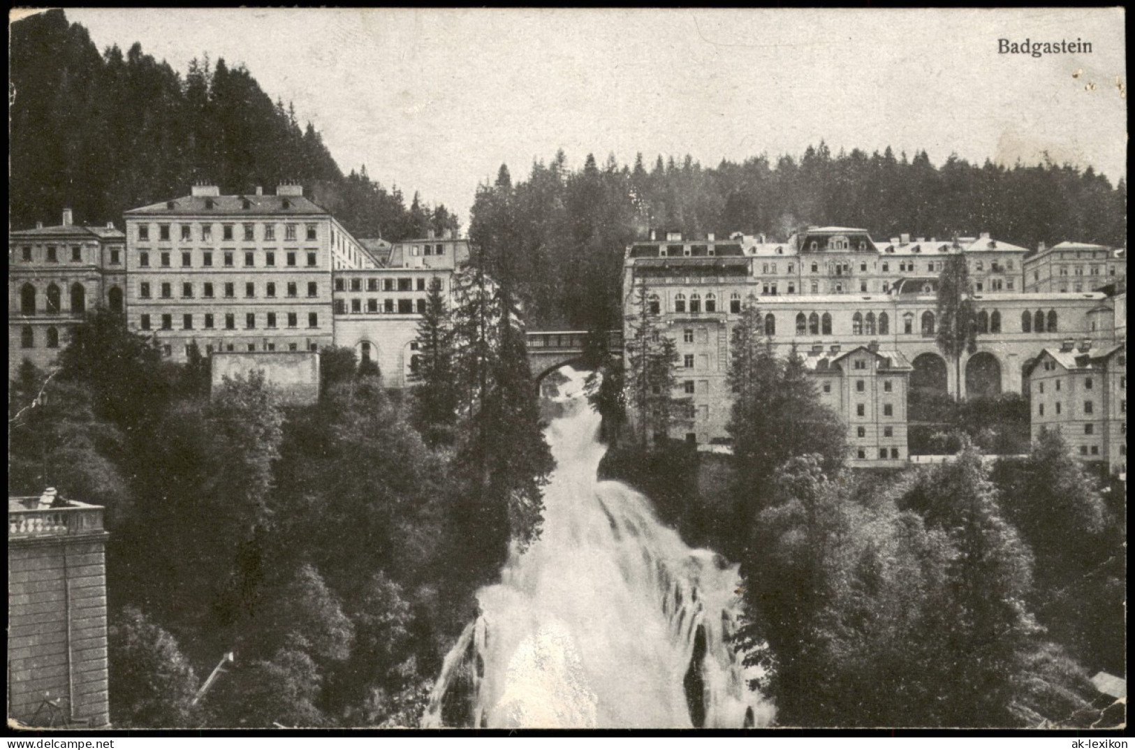 Ansichtskarte Bad Gastein Ansicht Mit Wasserfall 1928 - Bad Gastein