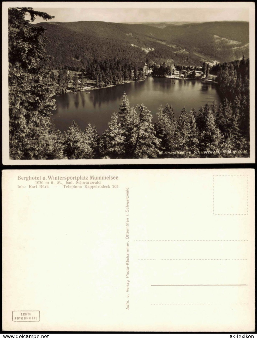 Ansichtskarte Achern Mummelsee Im Badischen Schwarzwald 1950 - Achern