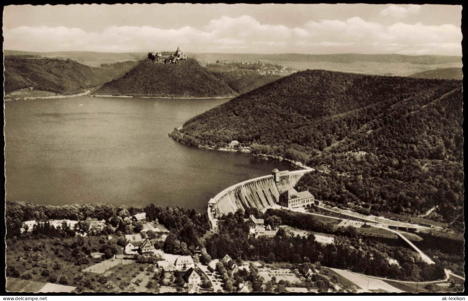 Waldeck (am Edersee) Edertalsperre Vom Flugzeug Aus, Fliegeraufnahme 1955 - Waldeck