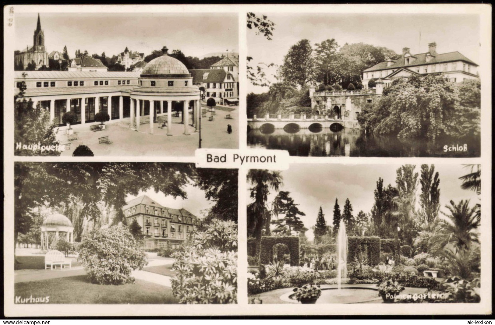 Bad Pyrmont Mehrbildkarte Mit Schloss, Kurhaus, Palmengarten 1956 - Bad Pyrmont